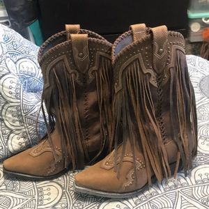 Rocking Country fringe cowboy boots size 7M